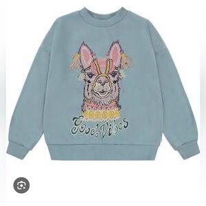 NWT 🦙Molo Maxi Good Vibes  ~Look Like Lhama~ Embroidered Sweatshirt🦙